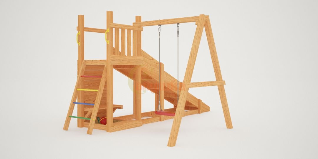 Детская площадка Савушка Мастер 6 с качелями - 4 сезона